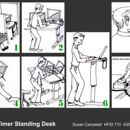 Storyboard for standing desk
